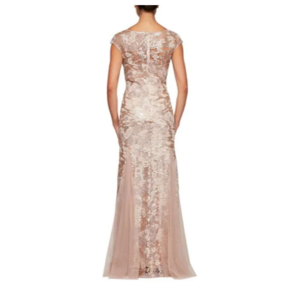 Alex Evenings Floral Embroidered Gown With Shawl - Picture 2 of 9